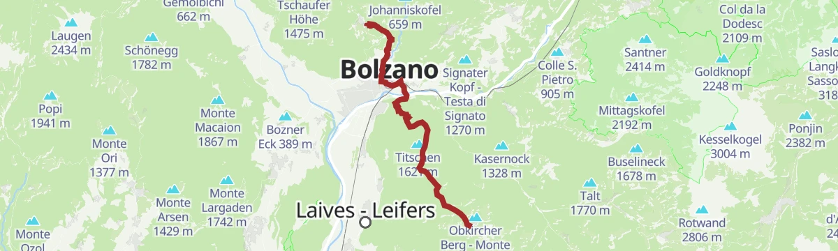 Route map: Jenesien